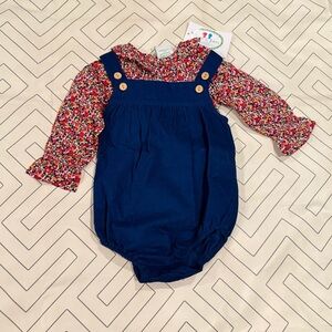 NWT Grace & James Floral Corduroy Two Piece Outfit